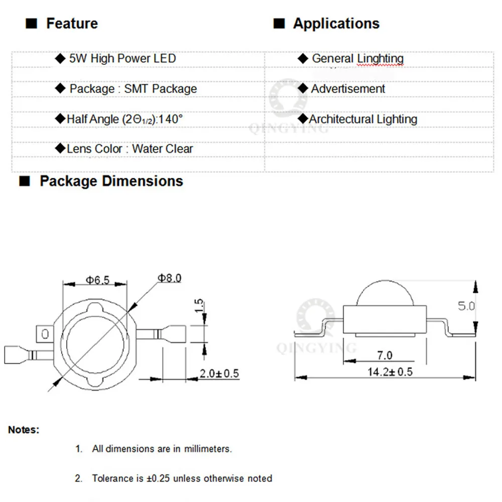 Lampe à Lumière Bleue à Double Cœur, Haute Puissance, 5W, 10 à 50 Pièces