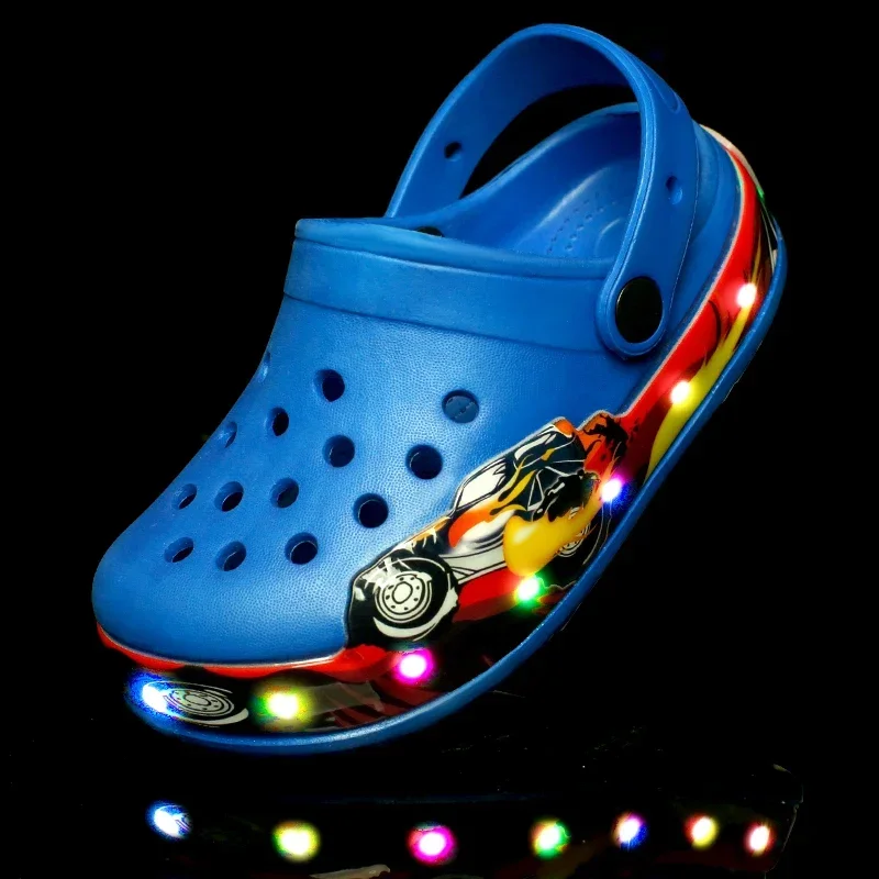 Flashing Sneaker Hole Sandals First Walker Children&rsquo;s Boots Summer Hollow Baby Beach Shoes for Girls Boys