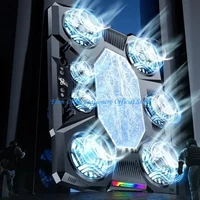 Coolcold 15.6-17.3inch Laptop Cooling Pad with 6 Quiet Fans,7 Height Wind Speed Adjustable,Laptop Cooer With Mobile Phone holder