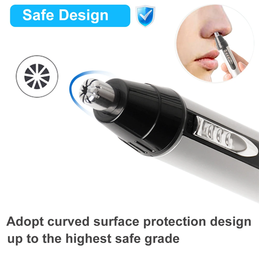 Nose Hair Trimmer Rechargeable Men Shaver Electric Hair Removal Eyebrow Trimmer Safe Nose Ear Clipper Razor Epilator Women