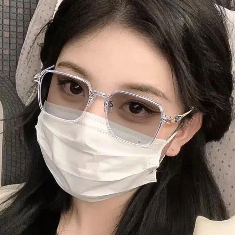 남녀공용 포토크로믹 안경, 안티 블루 안경, 컬러 변경 안경, 안티 UV 선글라스, 사각 클리어 프레임 안경, 신제품