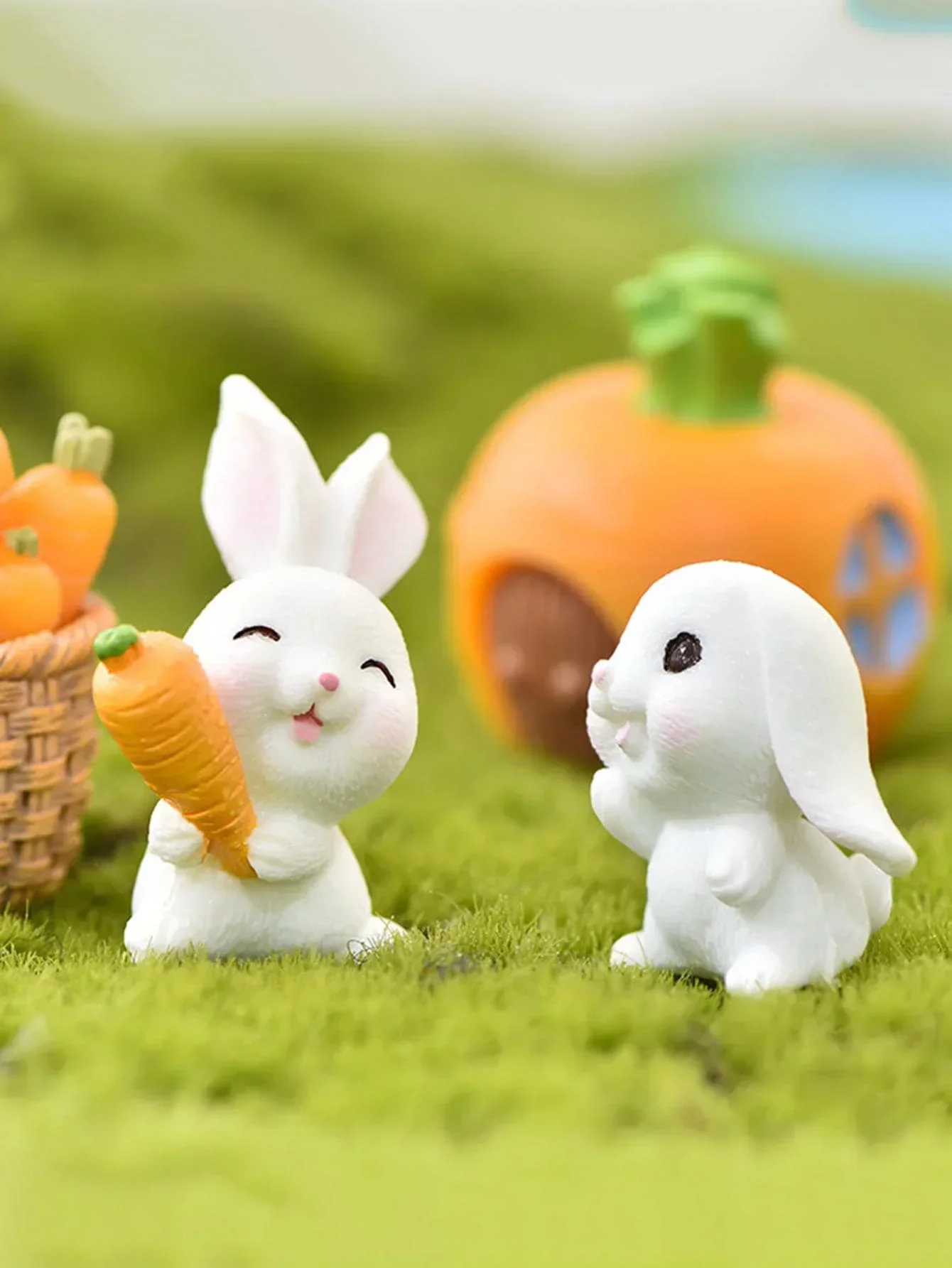 Miniature Rabbit Model Resin Figurine Home Decor