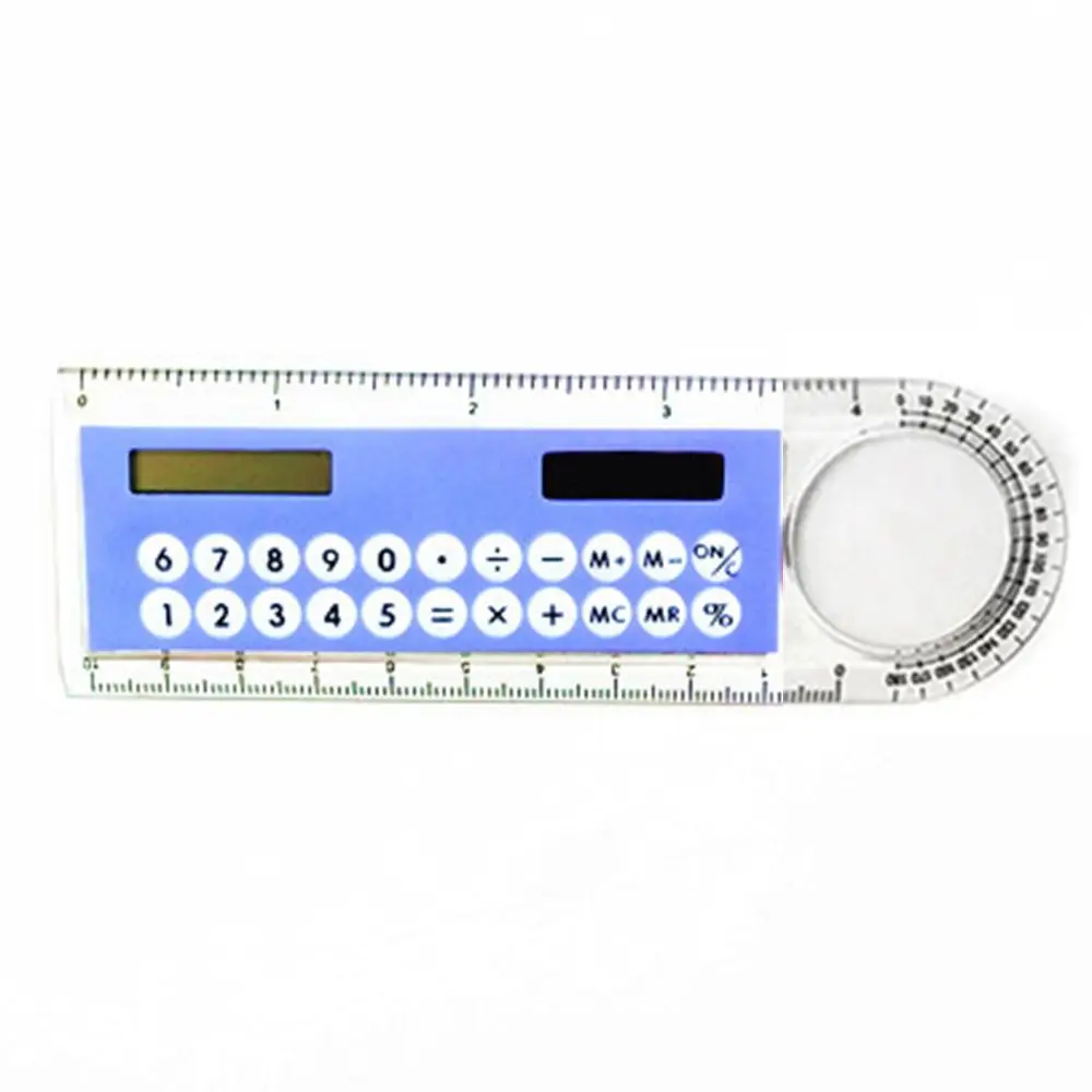 10cm Ruler Calculator Solar Power Card Mini Calculation Student Arithmetic Multifunctional Calculator Computer Digital Caliper