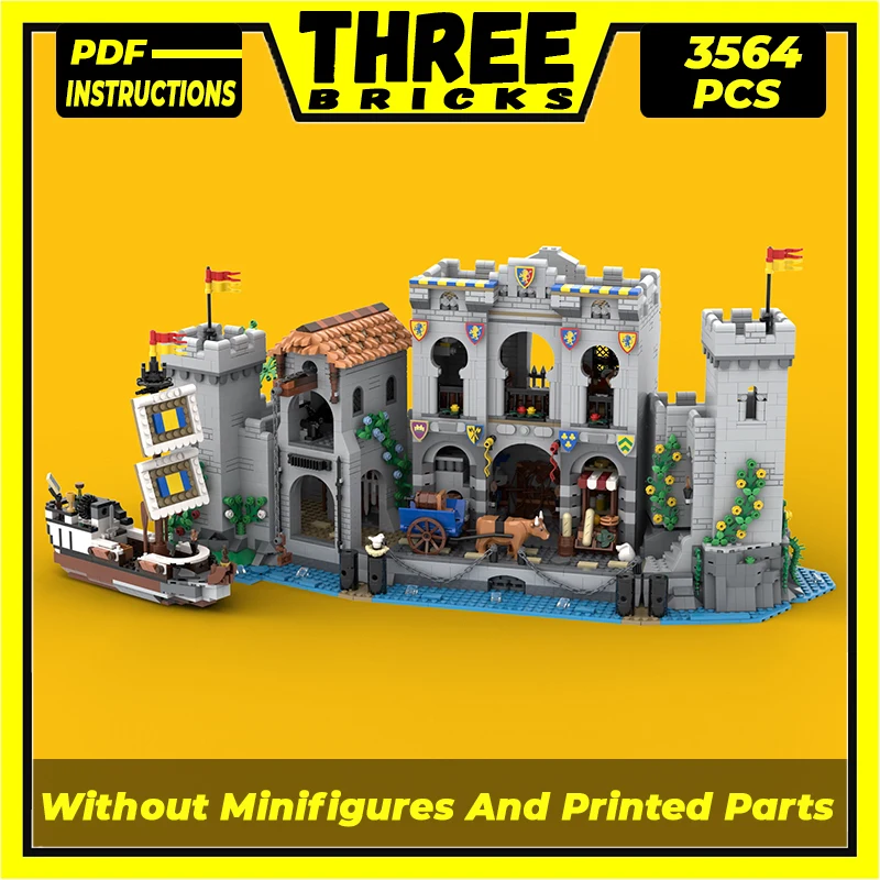 

Street View Model Moc Building Bricks Lion Warrior Castle Port Technology Modular Blocks Gifts Christmas Toys DIY Sets Assembly