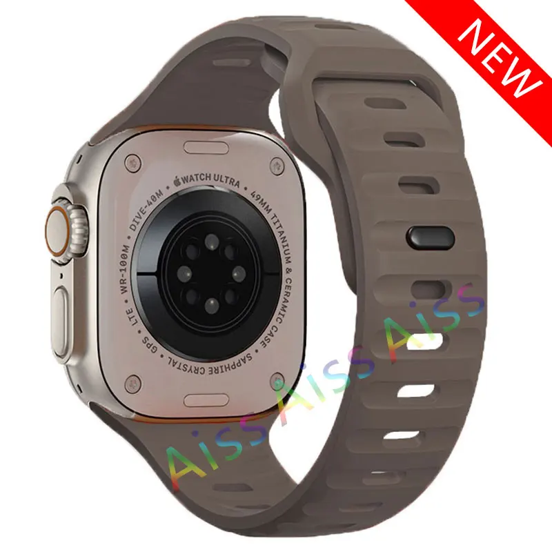 ตัวเลือกสินค้า สายซิลิโคนสีส้มกันน้ำ สำหรับ Apple Watch ทุกรุ่น