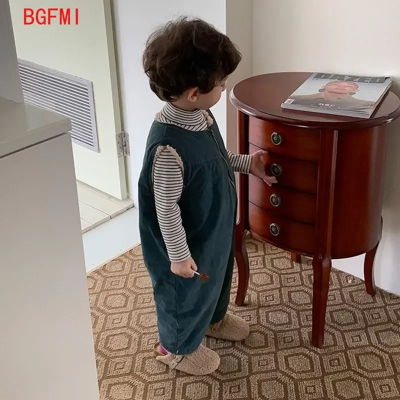 Children's Jumpsuit Plus Velvet Thicken Winter Warm Trousers Kids Girls Fleece-lined Pants Boys Fashion Cargo Overalls rompers baby trousers cotton pants baby leggings