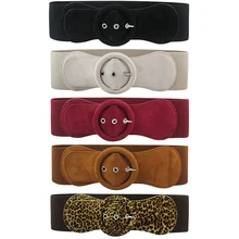 

Sweater Windbreaker Decorative Waist Cloth Elastic Pin Buckle Belt Women Simple And Versatile Elastic Wide Belt Soft Buckle