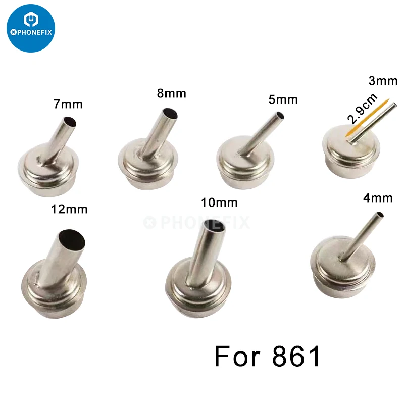 

12pcs Air Gun Stations Nozzle 45 Degree Bent Curved Heat Nozzle for QUICK 861DW Soldering Station Hot Gun Nozzle Welding Nozzles