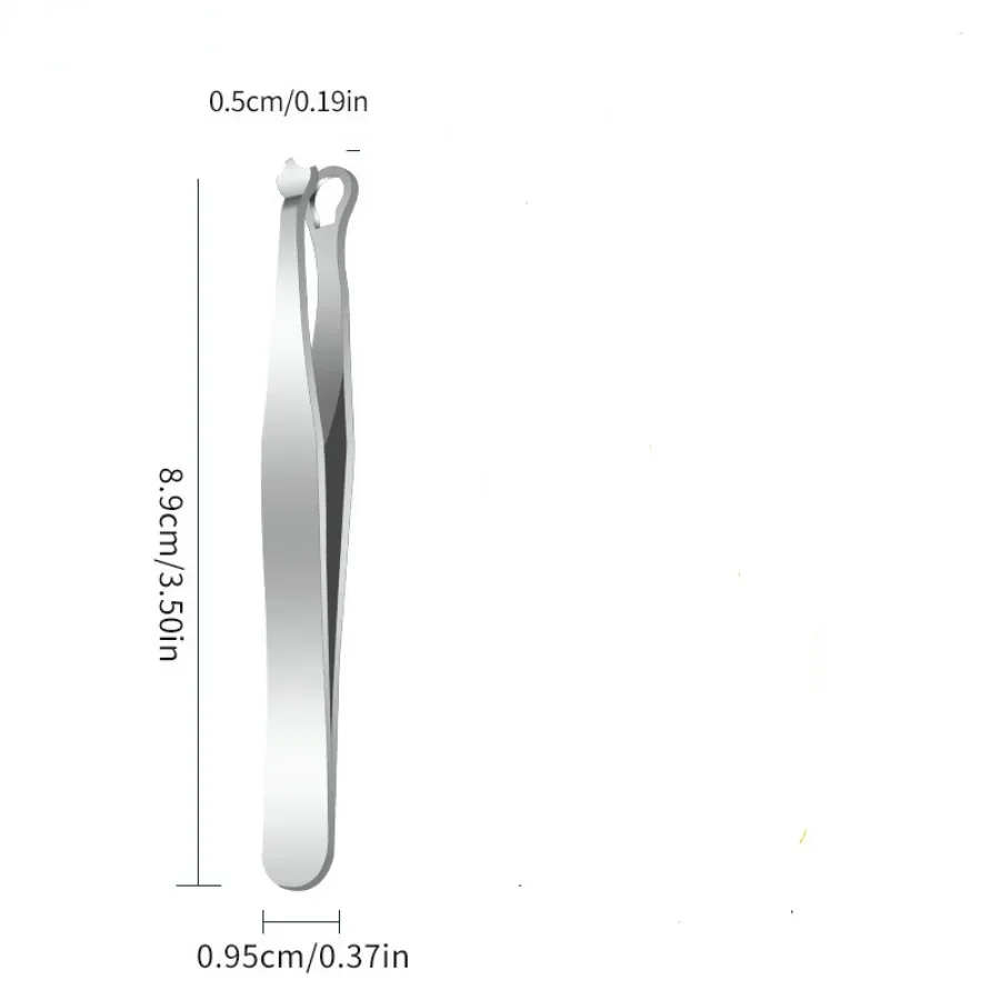 2pc Stainless Steel Round Head Ring Nose Ear Hair Clip Beard Moustache Trimmer Eyebrow Clipper Push Nose Brow Hair Tweezers Cut