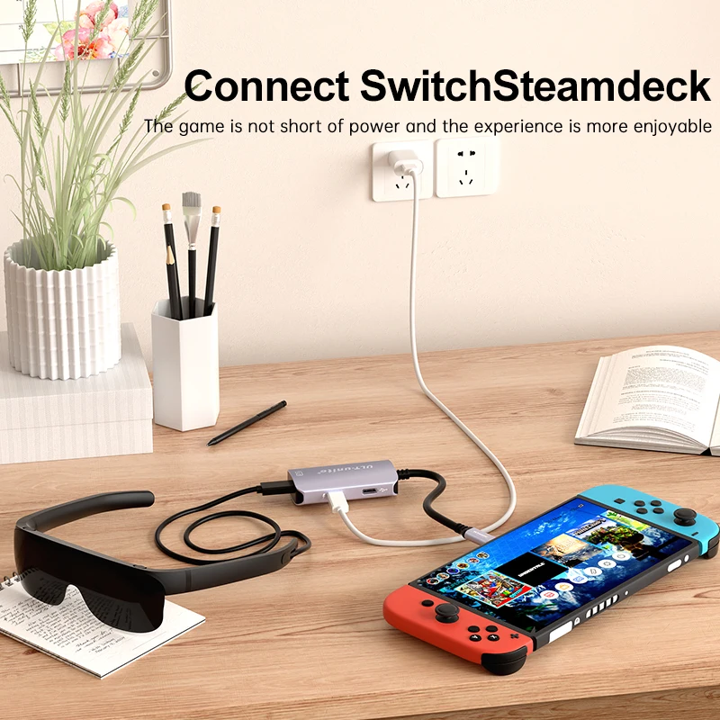 USB-C Adapter Converter for XREAL nreal Switch StemDeck Thunderbird Air plus Huawei Vision AR Glass Type C Power Conversion