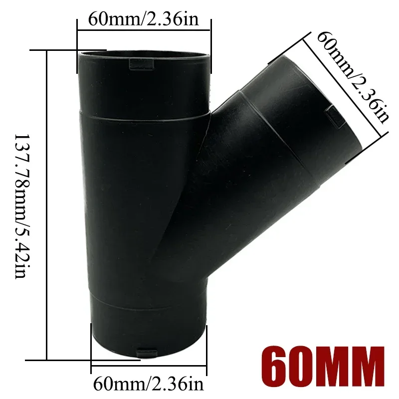 Air Vent Ducting T Piece Y Branch Pipe Connector Joiner Splitter 2X 42/60/75/90mm for Webasto Eberspaecher Diesel Parking Heater Diesel Heater Exhaust Pipe Air Diesel Heater Duct Pipe Air Diesel Heater Diesel Heater Heater Duct Connector Air Heater Exhaust Connector