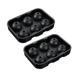 Silicone Sphere Ice Cube Tray with Lid - Reusable & BPA Free (Round 2pcs)