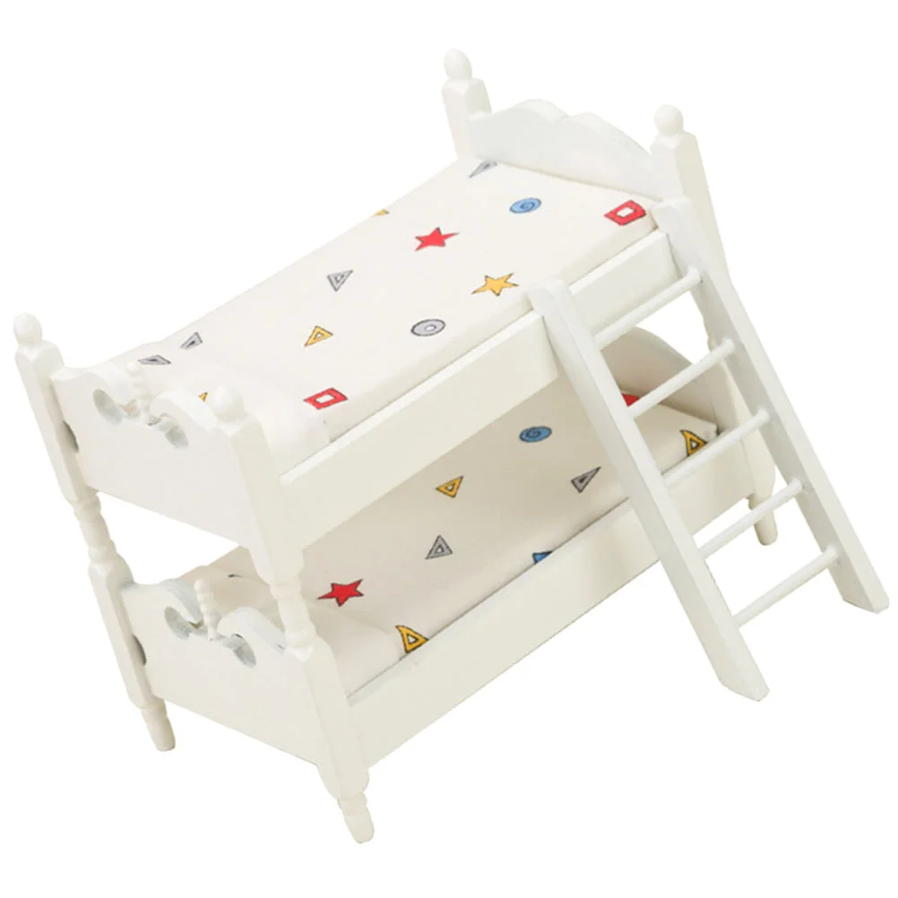 

House Furniture Miniature Bunk Bed Houses Sleeping Bed Model House Accessories