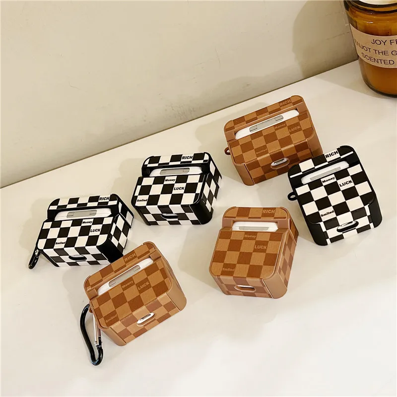 Louis Vuitton Brown Checkerboard with Metal LV Airpods Pro 1 2 3