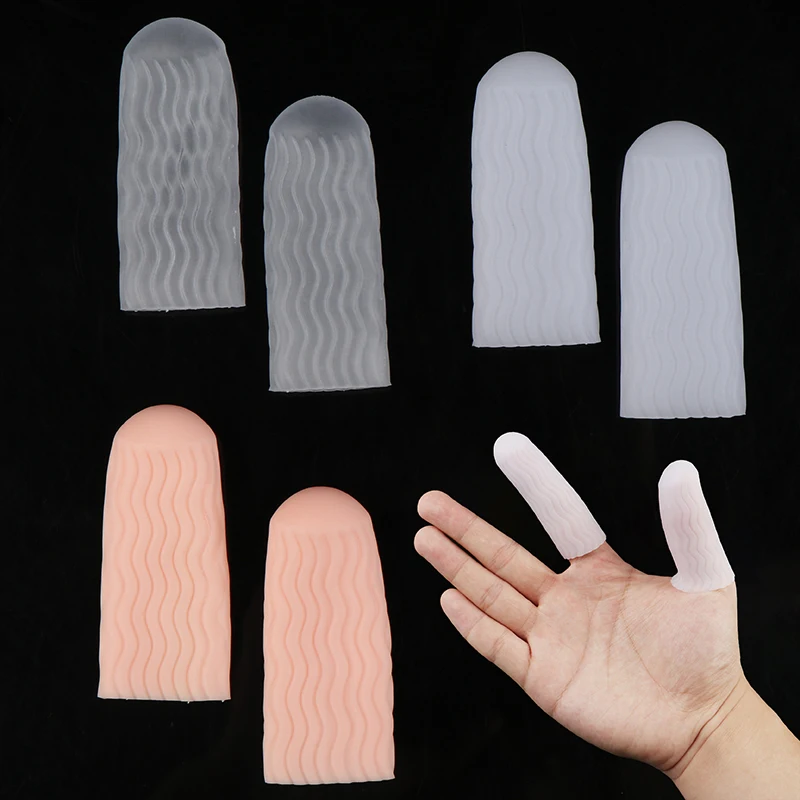 1 pair Silicone Gel Tube Hand Bandage Finger Protector Anti-cut Heat Resistant Finger Sleeves Cooking Kitchen Tools finger guard,finger protector