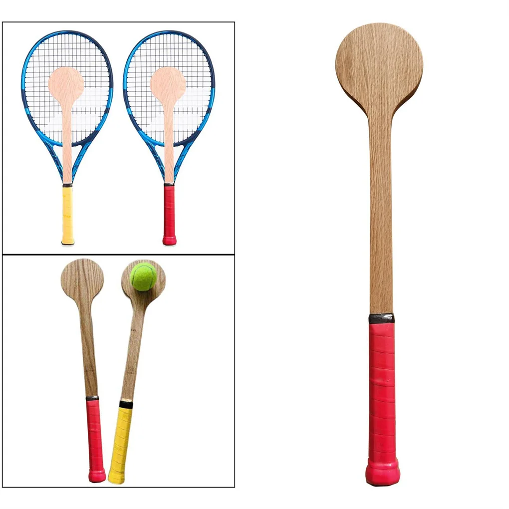 55cm Tennis Sweet Spot Racket Wooden Tennis Spoon Swing Training Racket Accuracy Practice Batting Hitting Equipment