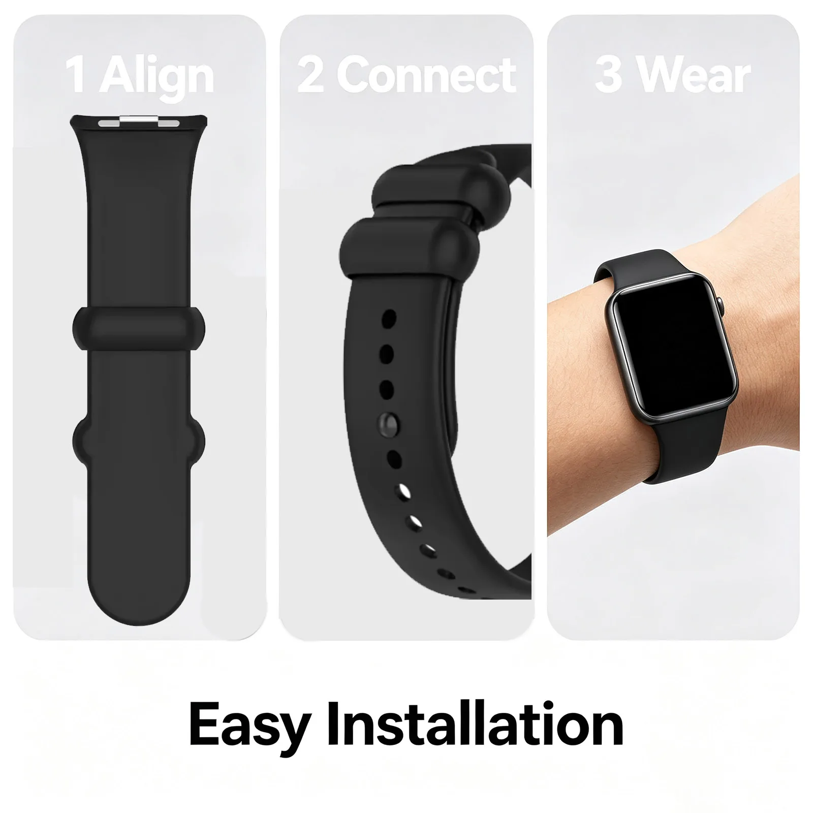 Silicone Strap Protective Case for Xiaomi Smartwatch - Replacement Watchband Accessory