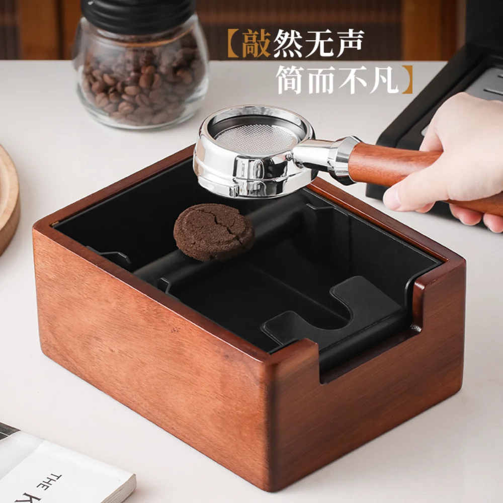 

Coffee Knocking Slag Box Detachable Solid Wood Slag Bucket Espresso Tamper Mat Stand Cafe Tools Knock Box Slag Box