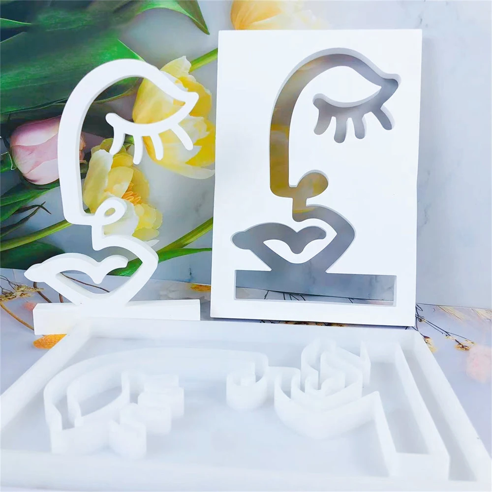 실루엣 실리콘 몰드 DIY 얼굴 말 머리 장식 금형, 에폭시 송진 석고 석고 시멘트 공예, 주조 몰드 홈 장식