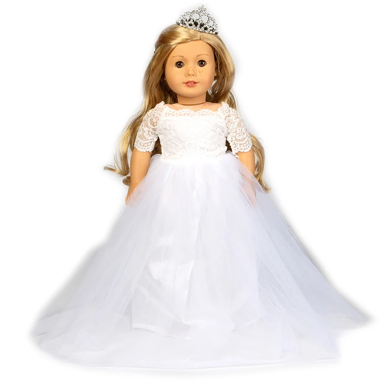 

43 см Baby new born Doll белое свадебное платье 18 дюймов Кукольное свадебное платье Одежда для куклы