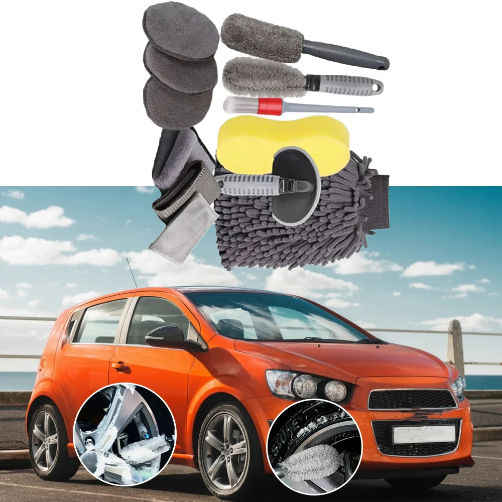 

12 Pcs Car Wash Cleaning Tools Kit Set Multipurpose Wheel Tire Wash Sponge Detailing Brush Universal For Car Exterior Interior
