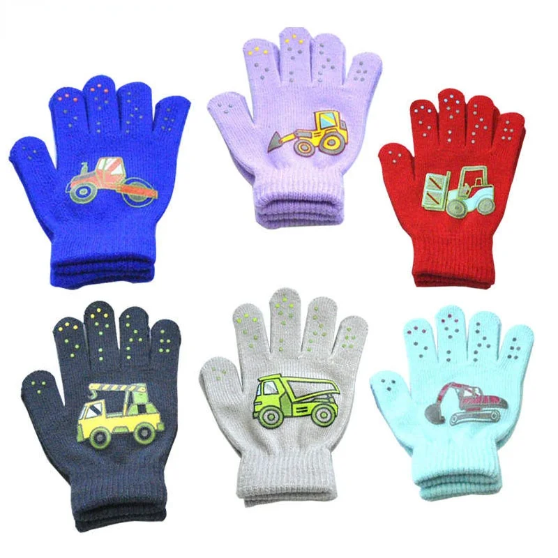 Winter Gloves Baby Mittens Children's Winter Warm Knitted Gloves Warm Gloves Infant Baby Mittens Children Toddler Kids Full Finger Mittens 5-11 Years