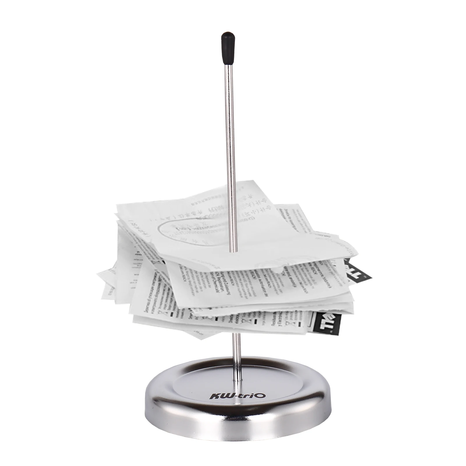 KW-trio All Metal Straight Rod Desk Receipt Holder Spike Stick Bill Notes Paper Memo Fork Check Spindle Restaurant Ticket Holder