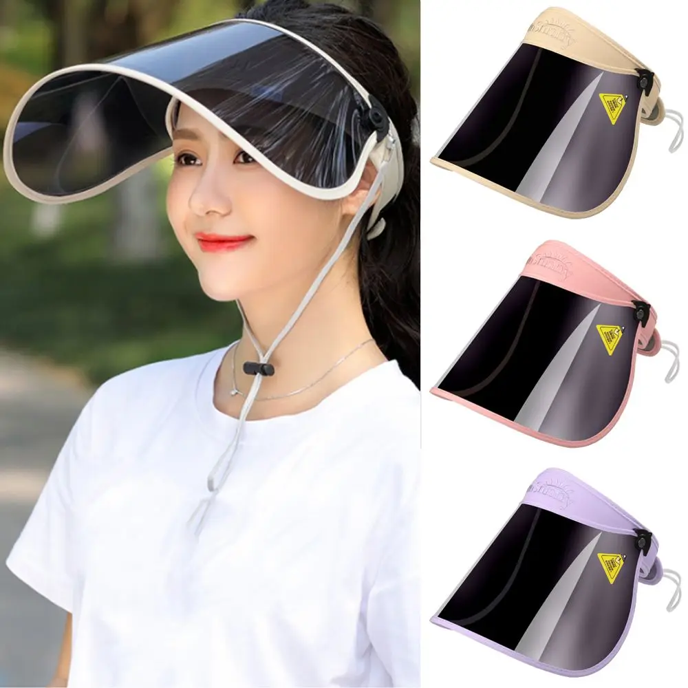 Summer Anti-UV Women Men Baseball Hat Transparent Empty Top Plastic PVC Sunshade Hat Visor Caps Bicycle Sun Outdoor