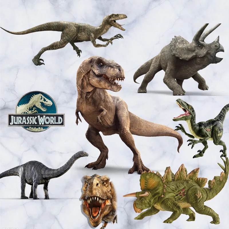 Child Sci-fi Anime Poster Funny Dinosaur 3D Vinyl Wall Stickers Home Decoration for Kids Rooms Jurassic Animal World Wallpaper