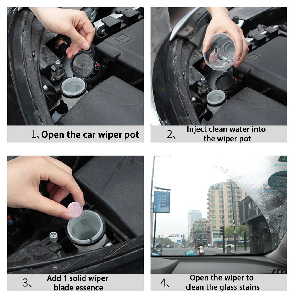 Windshield Cleaner Car Effervescent Tablets Windscreen Wiper Cleaning Tablets Strong Cleaning Effervescent Tablets