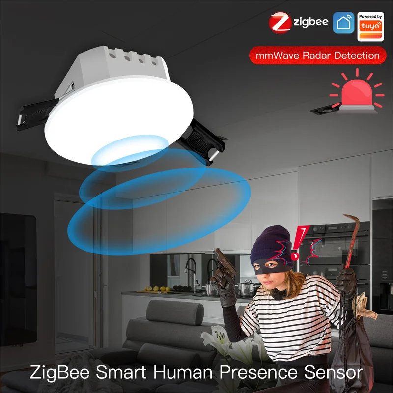 

ZigBee WiFi Graffiti Smart Home Human Presence Sensor Ceiling PIR Motion Static Breath Detection APP Remote Control Monitor