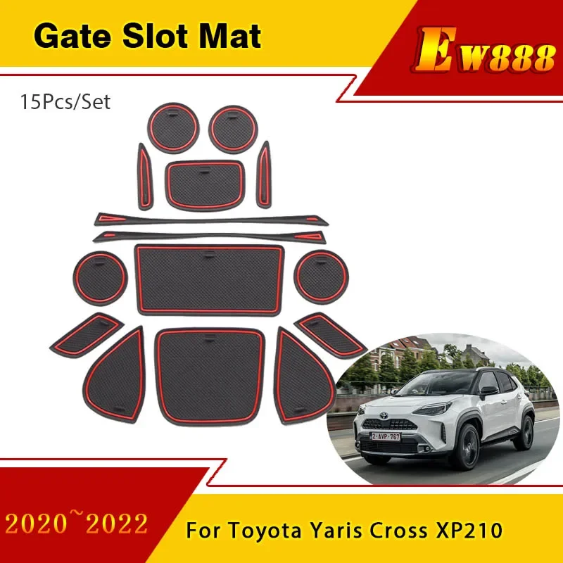 Interior Rubber Anti-Slip Door Groove Mats Gate Pad For Toyota