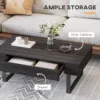 Wooden Retro Living Room Side Table with Underneath Storage and Solid Framework 4