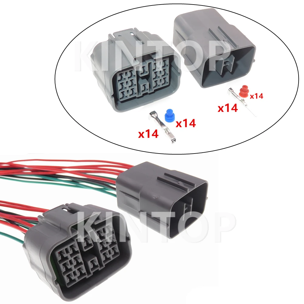 

1 Set 14 Pins 6181-0629 Car Headlight Wire Harness Connector For Mazda Auto Male Female Waterproof Socket Starter 6189-7262