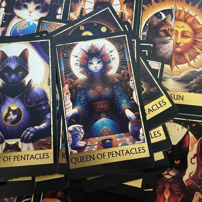 Cat tarot cards A 78 Deck English Version Board games Cards Selfcare for Tarot Readings Vibrant Easy Deck Fortune Telling Game 6