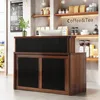 Reception Desk with Counter, 47 Inch Small Reception Room Table, Front Desk for Office, Retail Checkout Counter for Lobby, Salon 3