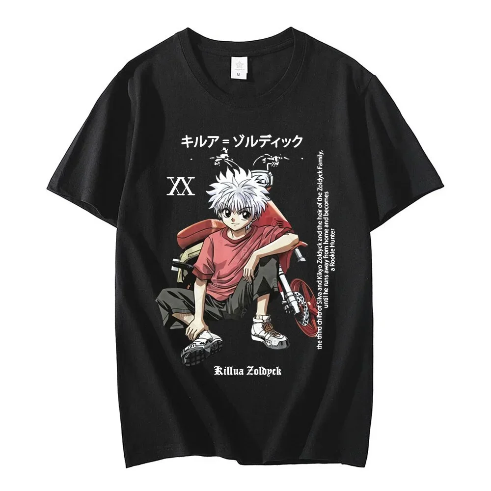 

Футболка Hunter X Hunter Женская Повседневная, милая тенниска из 100% хлопка, модная майка в японском стиле аниме, летняя красивая мягкая