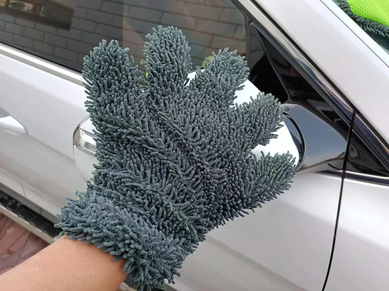 Car Cleaning Gloves Coral Velvet Five-finger Big Bear Paw Wipe Car Dust Removal Wash Thumb Gloves Wash Supplies Tools