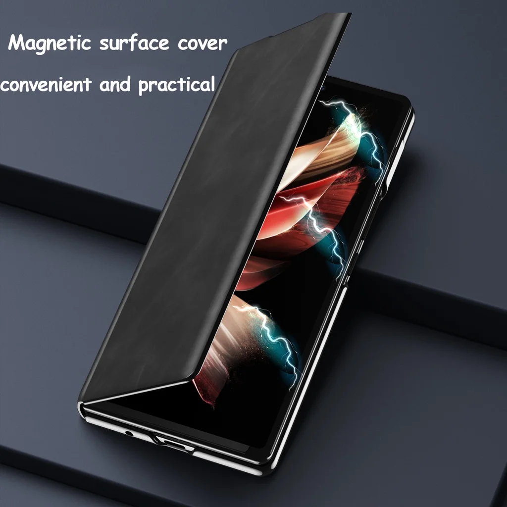 For Honor Magic V2 Luxury Sheepskin Leather Phone Case For Honor Magic V 2 Shockproof Bumper Matte Silicone Protect Cover