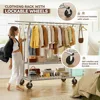 Clothes Rack Heavy Duty Loads 650LBS, Clothing Racks for Hanging Clothes, Rolling Clothing Rack With Shelves 4