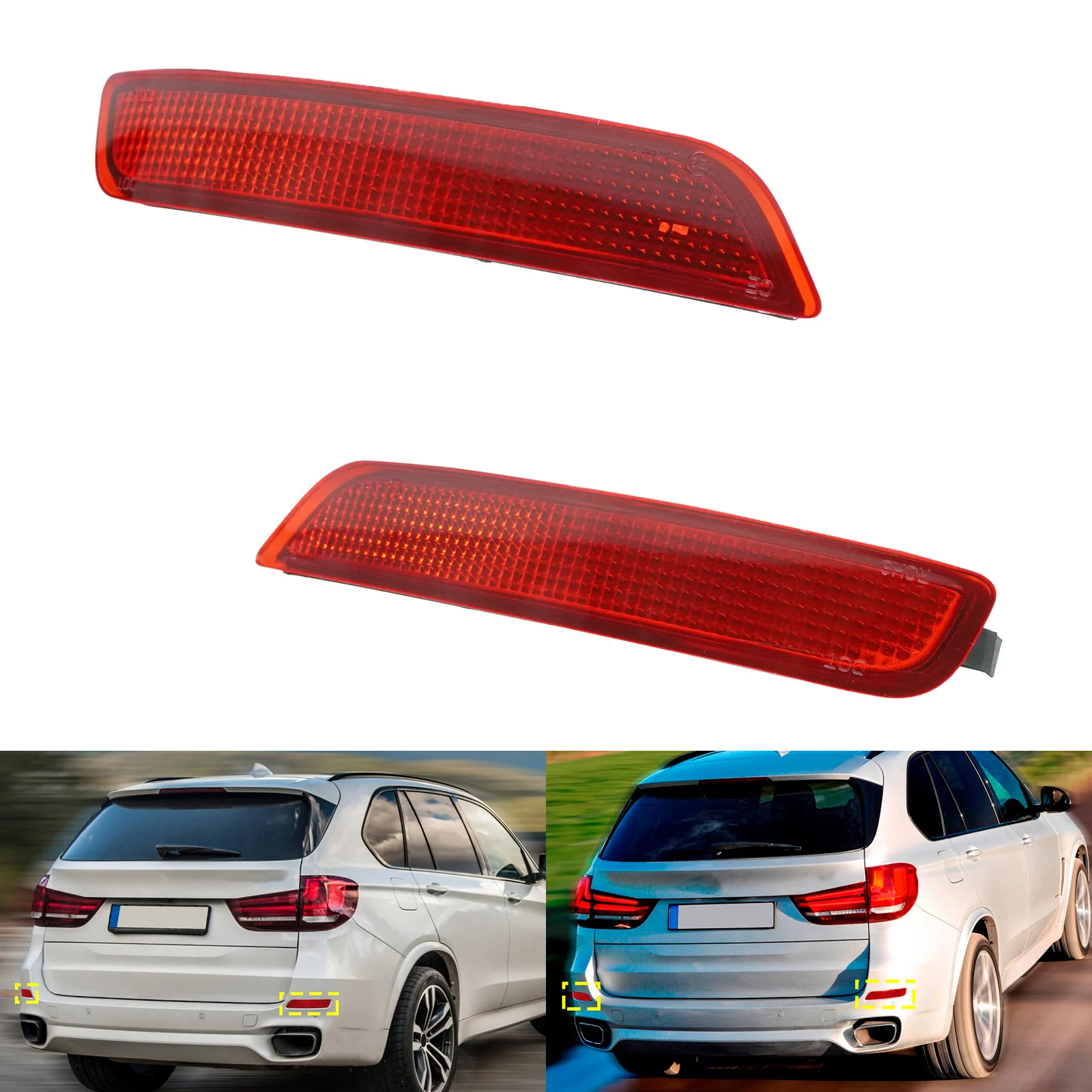 Per BMW X5 M F15 F85 2013-2018 Paraurti posteriore Riflettore Copriobiettivo rosso Sinistra + Destra