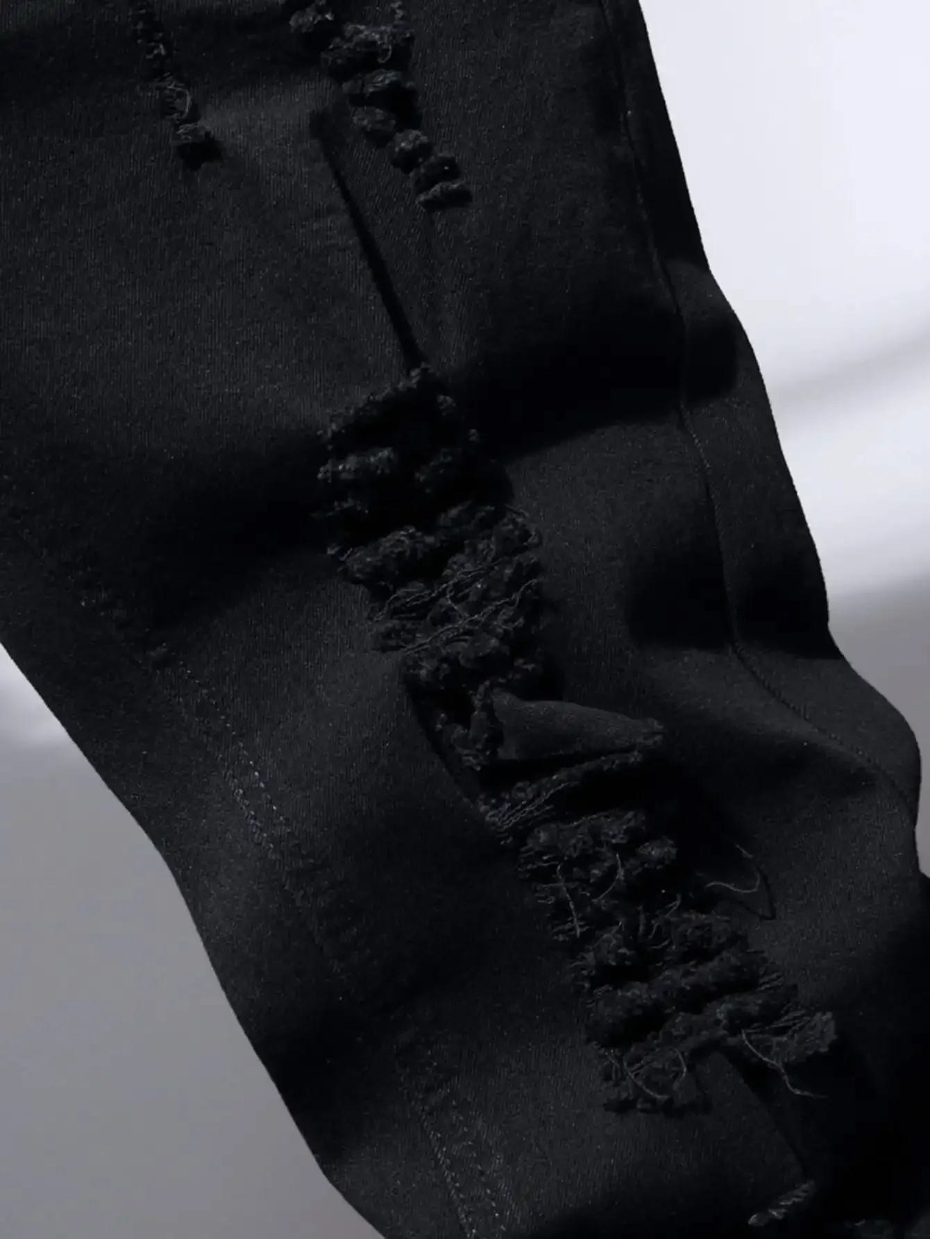 Men Slim Biker Ripped Long Denim Trousers Skinny Jeans pocket Young Man Jogging Pants Destroyed Stretchy Black Pants