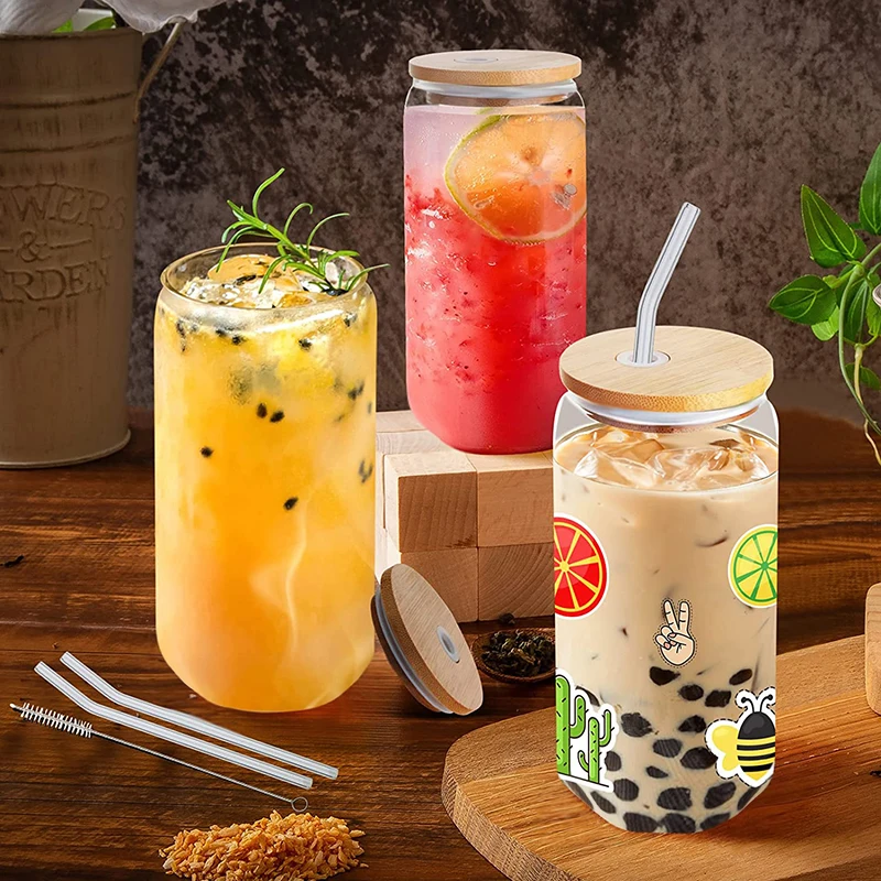 Berry Berry Strawberry Reusable Bubble Tea Cup Boba Tea/smoothie Glass Cup  With Stainless Steel Straw DIY Drinks Fruit Design 