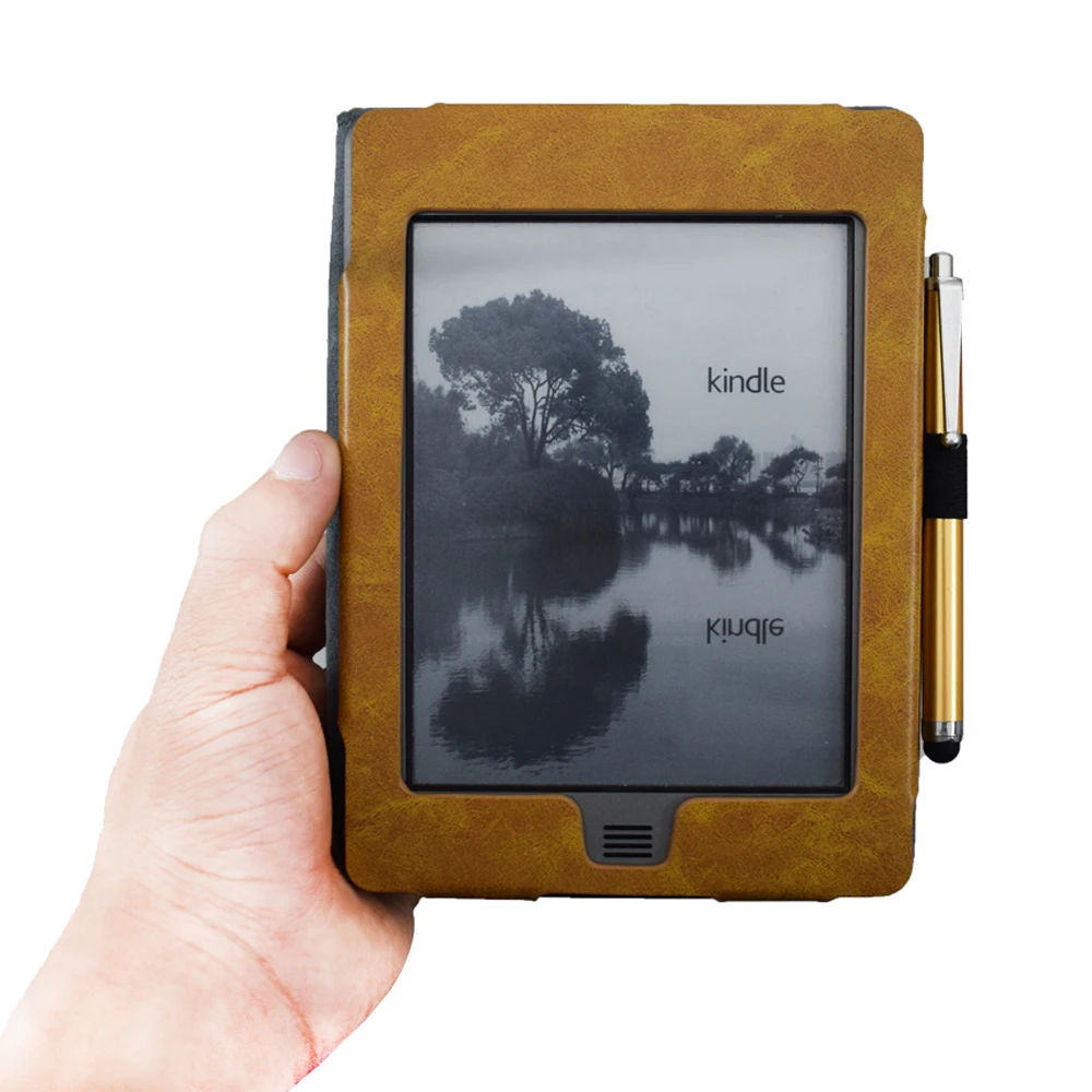 Leather Cover kindle case ereader case ereader cover For Kindle Touch 2011 2012 Old Model D01200 Book Flip Folio Case Magnet Cover Ebook Reader