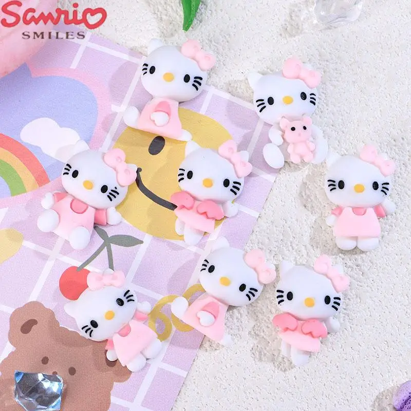 

10Pcs Kawaii Anime DIY Accessories Hello Kittys Sanrio Cute Water Cup Hairpin Refrigerator Phone Case Decoration Toys for Girl
