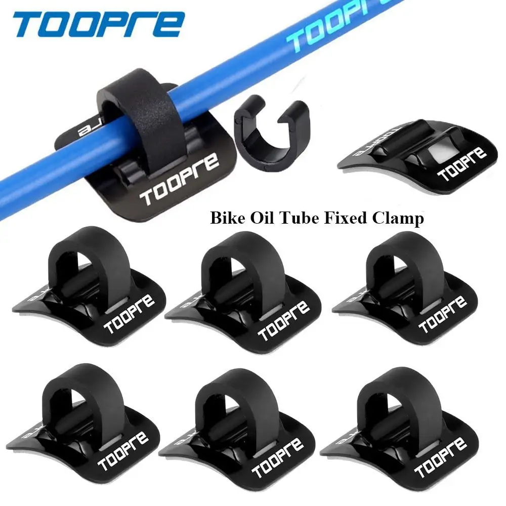 Bike Tube Clip TOOPRE Aluminum Bike Oil Tube Fixed Clamp Conversion Trap Adapter Bicycle Shifter Brake Cable Set Frame U Buckle Tube Clip Guide bike tube clip
