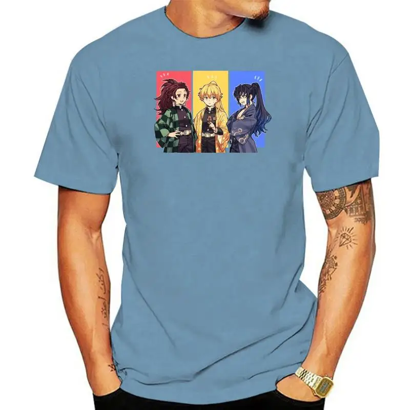 

2023 летние футболки мужские футболки с рассекающим демонов Kimetsu No Yaiba, Мужская футболка из 100% хлопка, уличная одежда в стиле Харадзюку, футболка с японским аниме