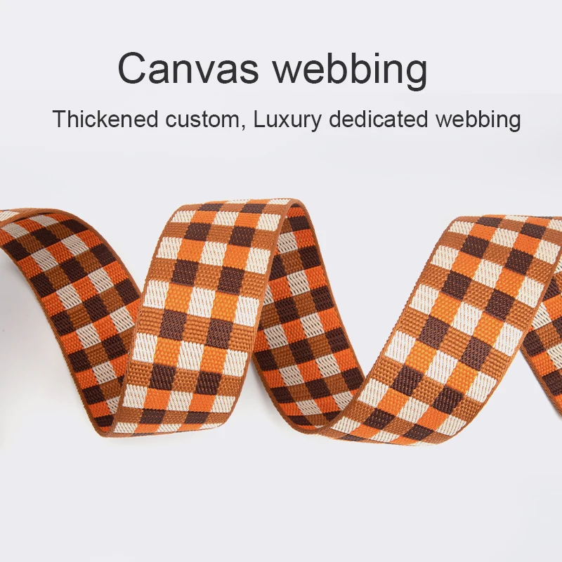 WUTA Fashion Webbing Straps for Bag Belt Cotton Thick Plaid Ribbon
