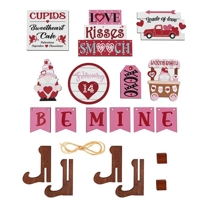 

Love Heart Tiered Tray Decor 2024 Romantic Valentine Day Decorations Valentines Wooden Signs Table Decor Romantic Props Wedding