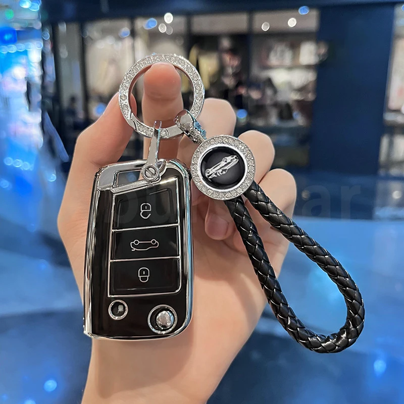 TPU Key Case Cover Fob for VW Volkswagen Tiguan MK2 T-roc T-cross Golf 7 MK7 Skoda Octavia Kodiaq Karoq Seat Ateca Leon Car